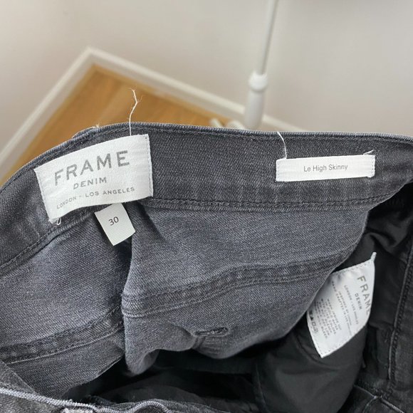 FRAME Le High Skinny Electric Black Denim Jeans - Picture 4 of 4